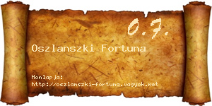 Oszlanszki Fortuna névjegykártya